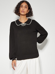 Monsoon Black Clara Collar Jumper - Image 2 of 5