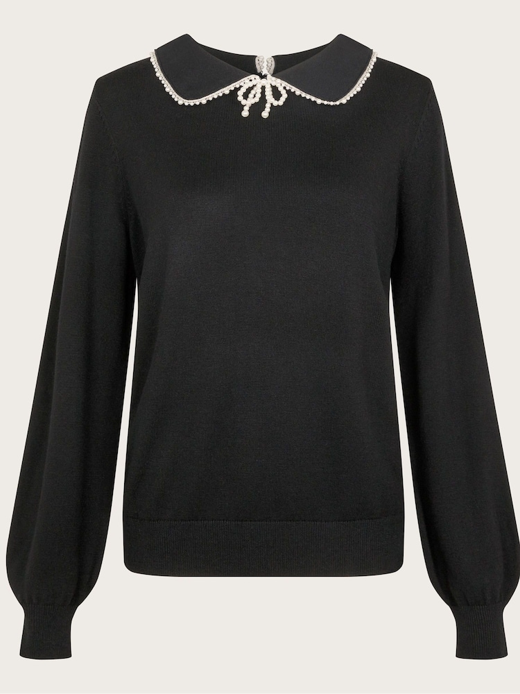 Monsoon Black Clara Collar Jumper - Image 5 of 5