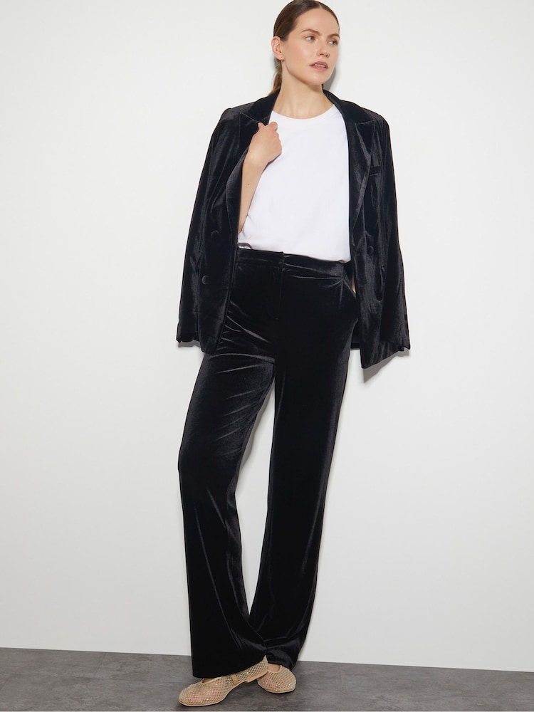 Monsoon Black Vada Velvet Trousers - Image 1 of 5 Monsoon Black Vada Velvet Trousers - Image 1 of 5