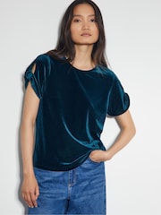 Monsoon Blue Viv Velvet T-Shirt - Image 1 of 4