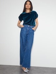 Monsoon Blue Viv Velvet T-Shirt - Image 2 of 4