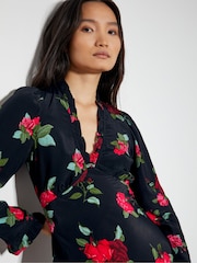 Monsoon Black Deven Rose Dress - Image 2 of 5