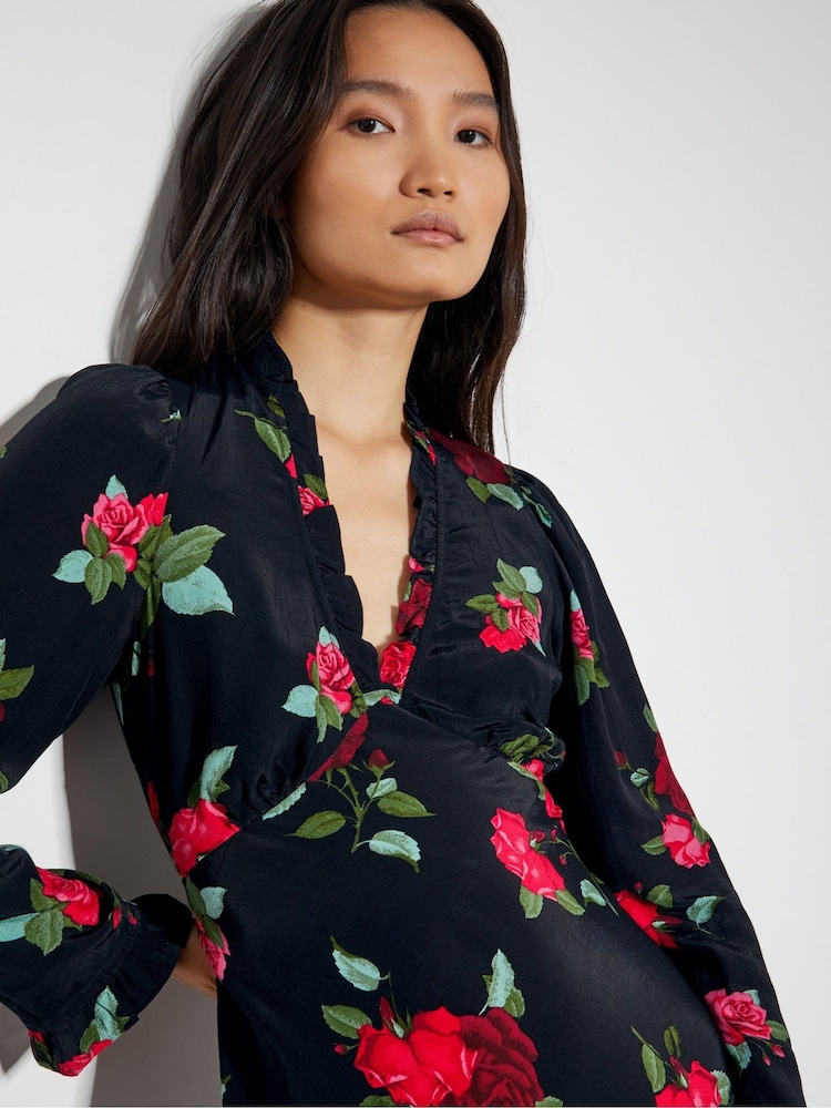 Monsoon Black Deven Rose Dress - Image 2 of 5