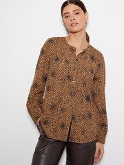 Monsoon Brown Nala Abstract Print Blouse - Image 1 of 4