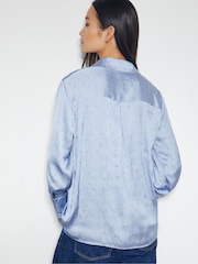 Monsoon Blue Relaxed Holly Satin Shirt - Image 3 of 4