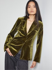 Monsoon Green Velvet Vicky Jacket - Image 1 of 5