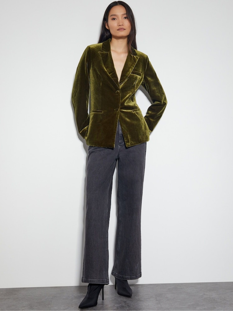 Monsoon Green Velvet Vicky Jacket - Image 2 of 5