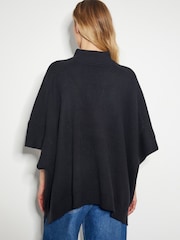 Noir - Poncho en maille semi-fermé Monsoon - Image 3 de 5