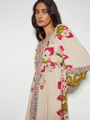Monsoon Natural Kara Floral Ruffle Dress - Image 2 of 4