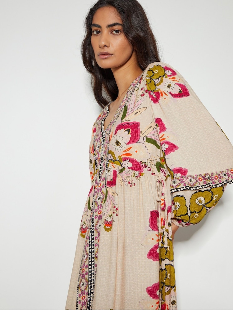 Monsoon Natural Kara Floral Ruffle Dress - Image 2 of 4