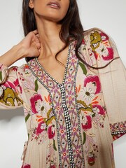 Monsoon Natural Kara Floral Ruffle Dress - Image 4 of 4