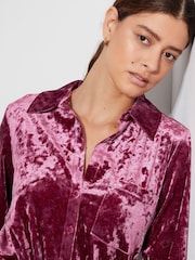 Monsoon Pink Vida Velvet Shirt - Image 4 of 5
