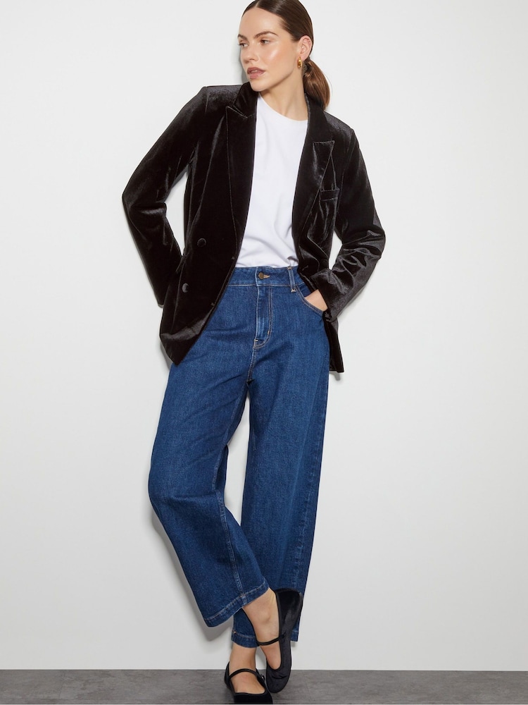 Monsoon Black Valery Velvet Double Breasted Jacket - Image 1 of 5 Monsoon Black Valery Velvet Double Breasted Jacket - Image 1 of 5