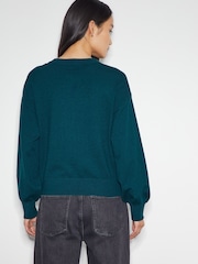 Monsoon Blue Nora Knit Bomber Jacket - Image 2 of 5