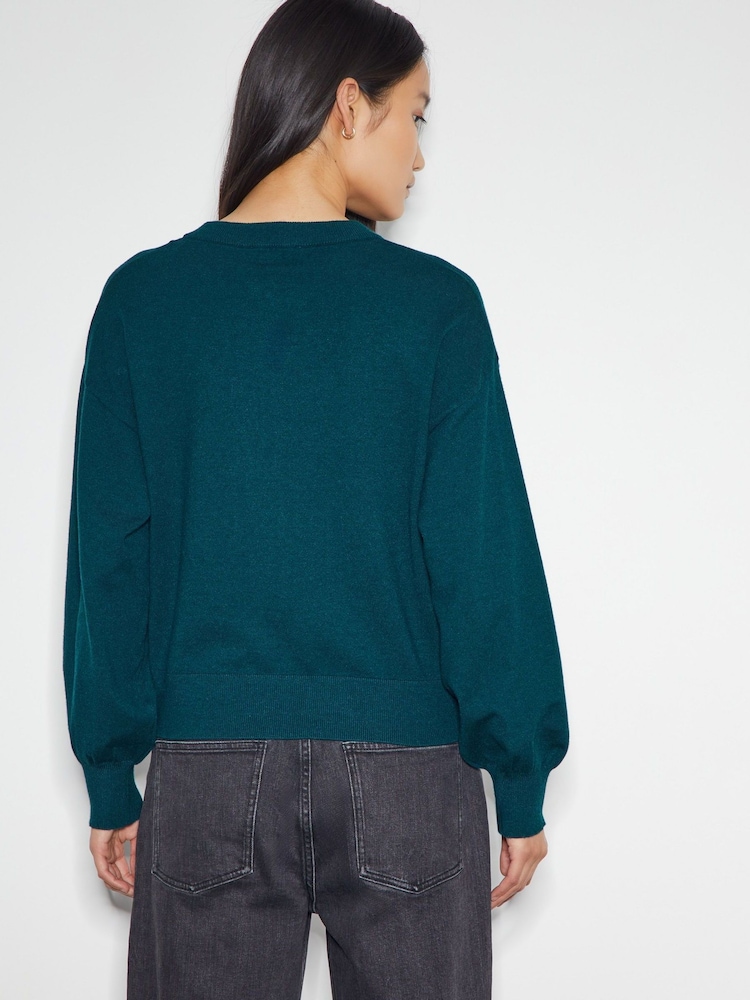 Monsoon Blue Nora Knit Bomber Jacket - Image 2 of 5