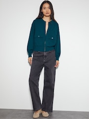 Monsoon Blue Nora Knit Bomber Jacket - Image 3 of 5