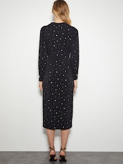 Monsoon Black Delilah Foil Jersey Dress - Image 3 of 5
