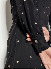 Monsoon Black Delilah Foil Jersey Dress - Image 4 of 5