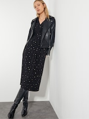 Monsoon Black Delilah Foil Jersey Dress - Image 5 of 5