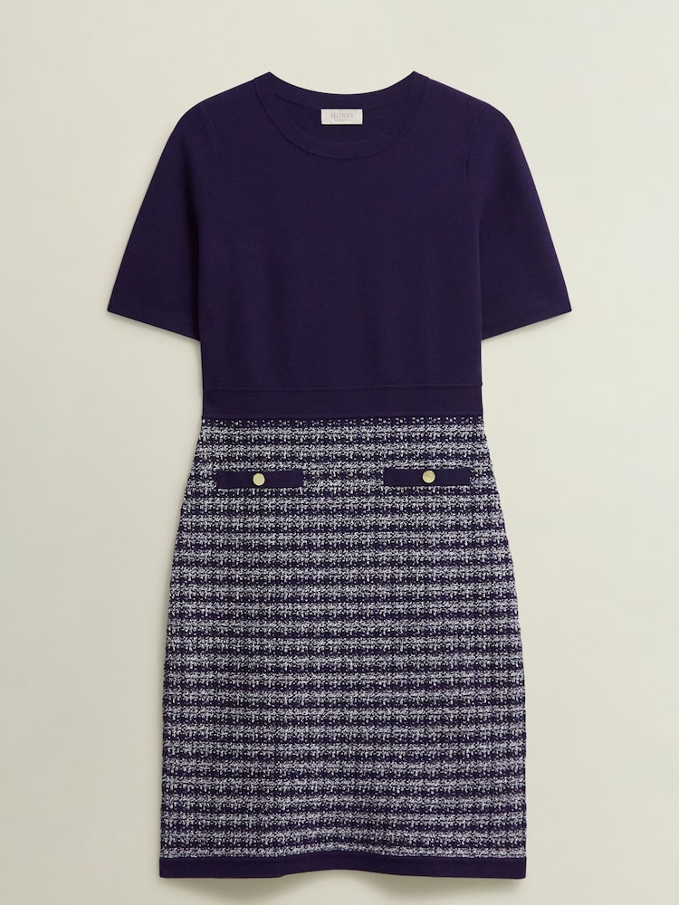 Hobbs Blue Audra Knitted Dress - Image 4 of 4