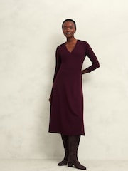 Hobbs Purple Mirabel Ponte Dress - Image 1 of 4