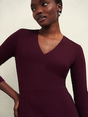 Hobbs Purple Mirabel Ponte Dress - Image 3 of 4