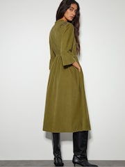 Monsoon Green Edith Corduroy Ruffle 100% Cotton Dress - Image 3 of 5