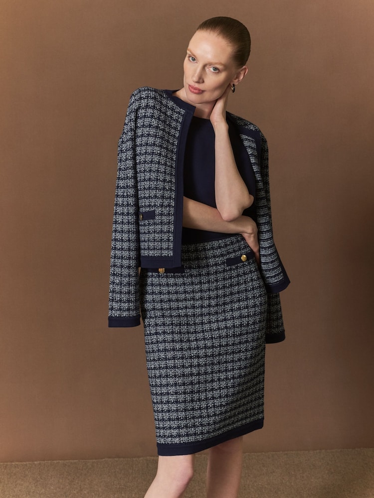 Hobbs Blue Audra Knitted Jacket - Image 1 of 5