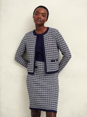 Hobbs Blue Audra Knitted Jacket - Image 4 of 5