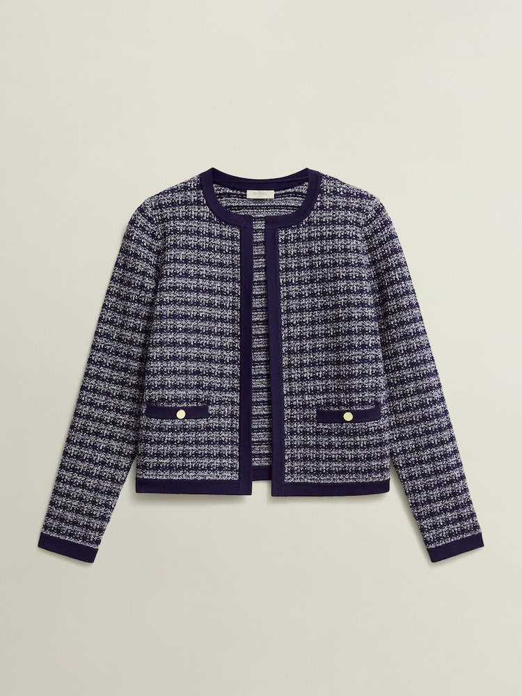 Hobbs Blue Audra Knitted Jacket - Image 5 of 5