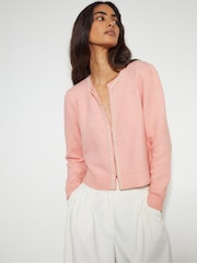 Monsoon Pink Pia Pearl Cardigan - Image 1 of 4