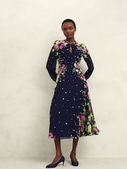 Hobbs Blue Eva Silk Dress - Image 2 of 5