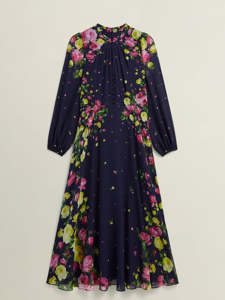 Hobbs Blue Eva Silk Dress - Image 5 of 5 Hobbs Blue Eva Silk Dress - Image 5 of 5