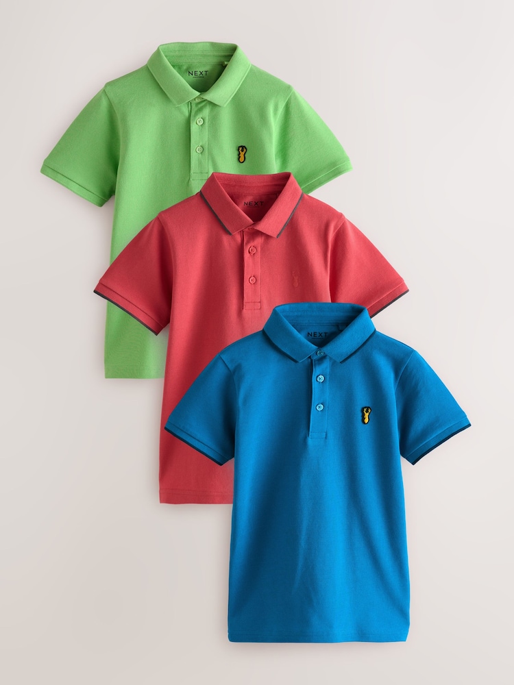 Rojo/verde/azul - Short Sleeve Polo Shirts 3 Pack (3-16yrs) - Imagen 1 de 7 Rojo/verde/azul - Short Sleeve Polo Shirts 3 Pack (3-16yrs) - Imagen 1 de 7