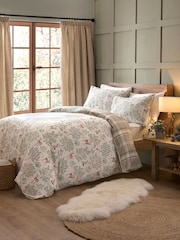 Dreams & Drapes Natural Forest Animals Print Brushed 100% Cotton Duvet Cover Set - Image 1 of 3