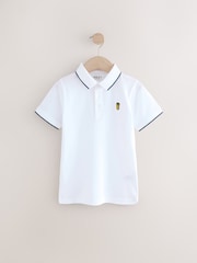 Black/White/Grey Short Sleeve Polo Shirts 3 Pack (3-16yrs) - Image 4 of 7