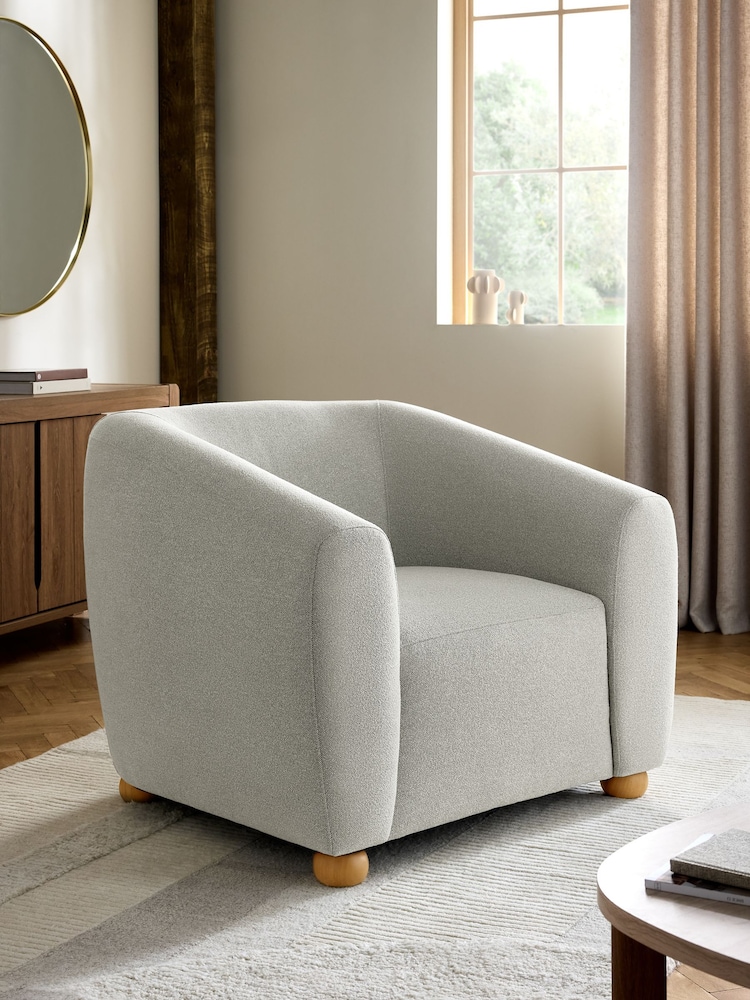 Petite Boucle Light Grey Chester Armchair - Image 1 of 9