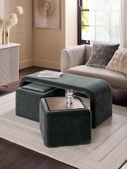 Opulent Chenille Slate Grey Sidney Coffee Table - Image 1 of 11