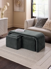 Opulent Chenille Slate Grey Sidney Coffee Table - Image 2 of 11