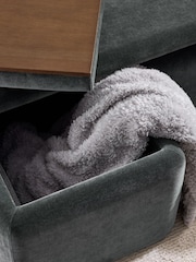 Opulent Chenille Slate Grey Sidney Coffee Table - Image 6 of 11