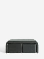 Opulent Chenille Slate Grey Sidney Coffee Table - Image 7 of 11