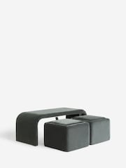 Opulent Chenille Slate Grey Sidney Coffee Table - Image 8 of 11