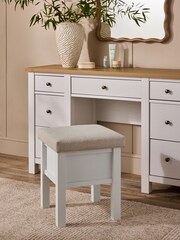 Tweedy Plain Light Natural Chalk Malvern Oak Effect Storage Stool - Image 1 of 8