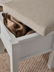 Tweedy Plain Light Natural Chalk Malvern Oak Effect Storage Stool - Image 3 of 8