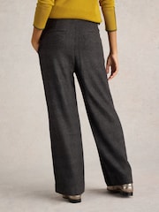 White Stuff Black Una Tweedy Wide Leg Trousers - Image 2 of 6