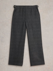 White Stuff Black Una Tweedy Wide Leg Trousers - Image 5 of 6