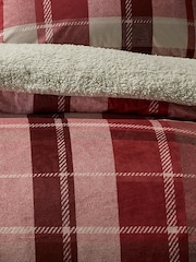 Fusion Red Mulford Check Plush Duvet Cover Set - Image 3 of 3
