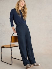 White Stuff Blue Una Tweedy Wide Leg Trousers - Image 2 of 6