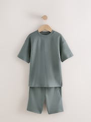 Antraciet - Relax Fit set van zwaar T-shirt en short (3-16 jr) - Image 1 of 5