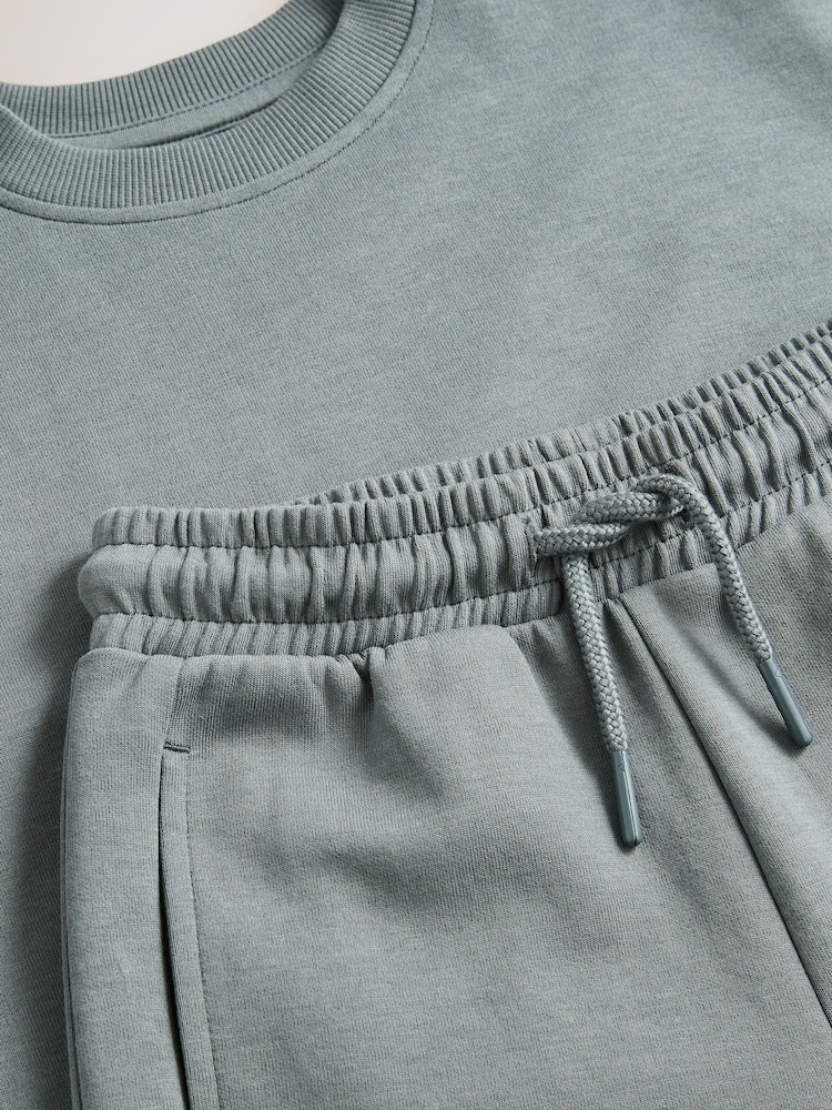 Antraciet - Relax Fit set van zwaar T-shirt en short (3-16 jr) - Image 5 of 5